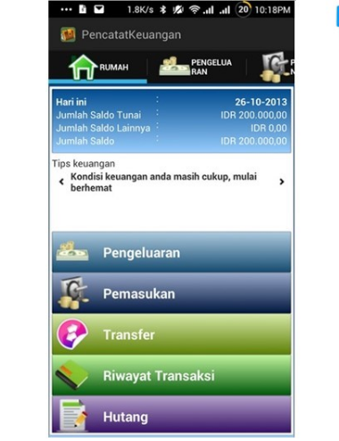 Aplikasi keuangan pencatat keuangan