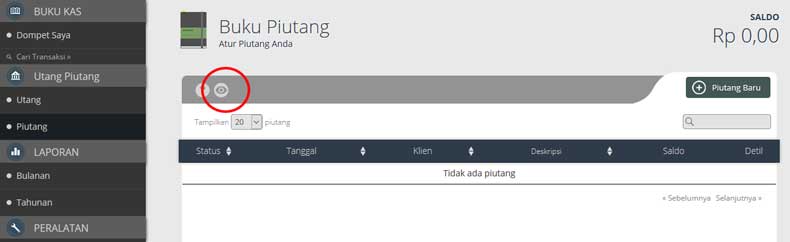 tampilkan utang piutang